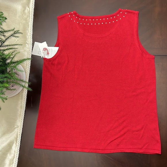 Kasper Sleeveless Top Size Large Color Fire Red - Picture 4 of 4